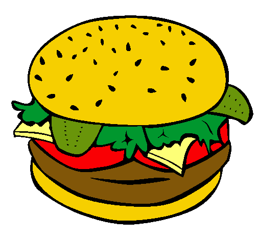 Dibujo Hamburguesa completa pintado por monsemagic