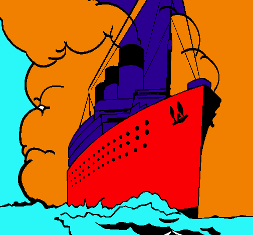 Dibujo Barco de vapor pintado por becky