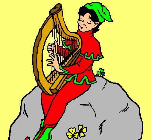 Dibujo Duende tocando el arpa pintado por nirianlex