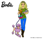 Dibujo Barbie con sus mascotas pintado por lara2002