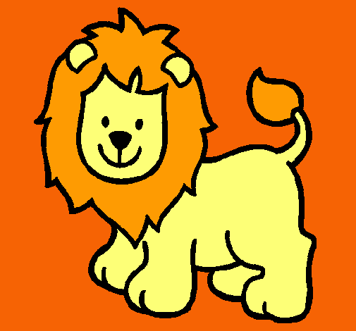 Dibujo León pintado por happyhappy