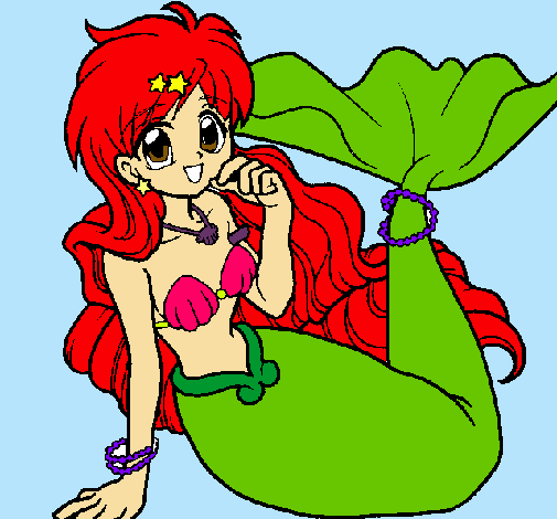 Dibujo Sirena pintado por happyhappy