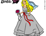 Dibujo Barbie vestida de novia pintado por lara2002