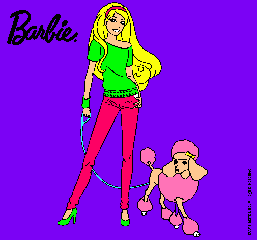 Dibujo Barbie con look moderno pintado por javimp