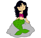 Dibujo Sirena sentada en una roca pintado por happyhappy