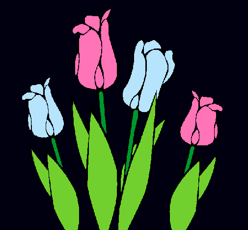 Dibujo Tulipanes pintado por happyhappy