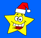 Dibujo estrella de navidad pintado por greta