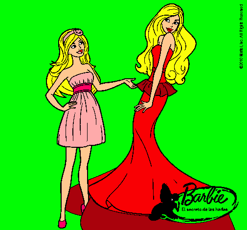 Dibujo Barbie estrena vestido pintado por leti11