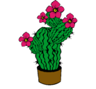 Dibujo Flores de cactus pintado por happyhappy