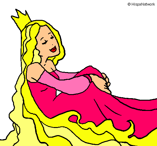 Dibujo Princesa relajada pintado por alinex