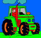 Dibujo Tractor en funcionamiento pintado por Tractores