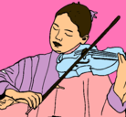 Dibujo Violinista pintado por christo