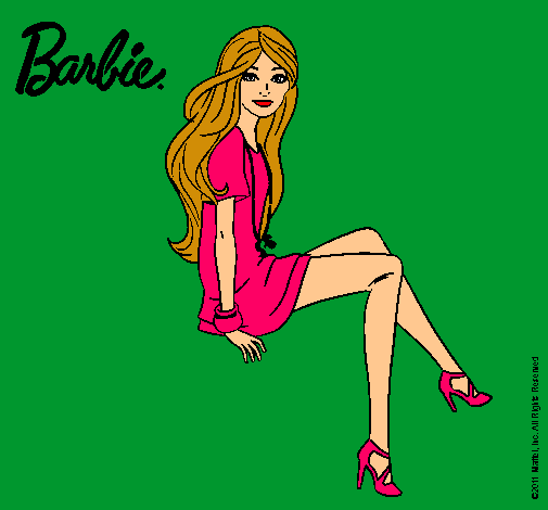 Dibujo Barbie sentada pintado por Antonia10