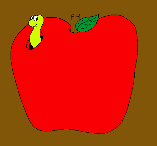 Dibujo Gusano en la fruta pintado por vanessa_faundez