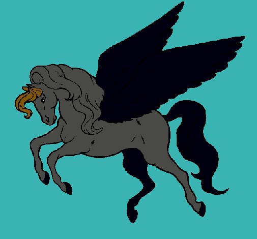 Dibujo Pegaso volando pintado por leopo