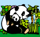 Dibujo Mama panda pintado por matute