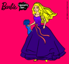 Dibujo Barbie vestida de novia pintado por sary
