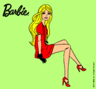 Dibujo Barbie sentada pintado por leti11