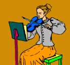 Dibujo Dama violinista pintado por lucalomas