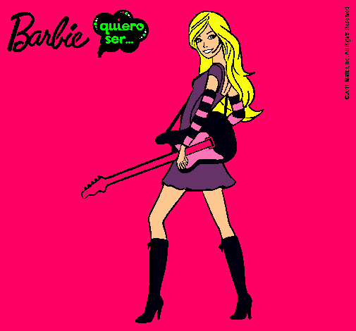 Dibujo Barbie la rockera pintado por camilita123