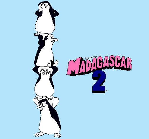 Dibujo Madagascar 2 Pingüinos pintado por marcoj