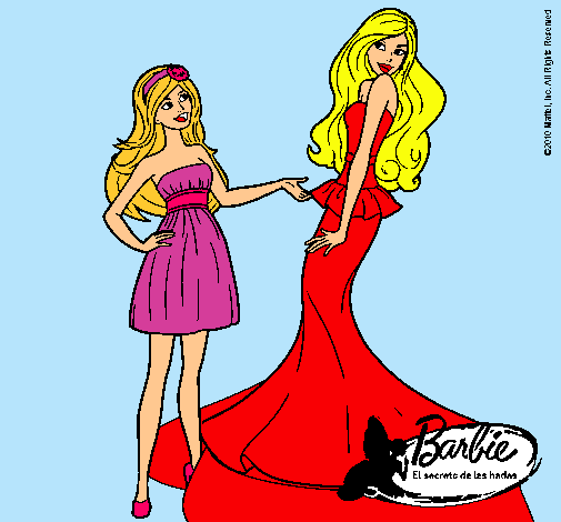 Dibujo Barbie estrena vestido pintado por MACARENA_21
