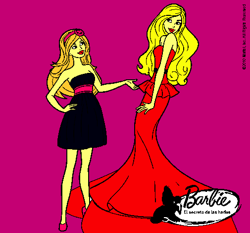 Dibujo Barbie estrena vestido pintado por bizz