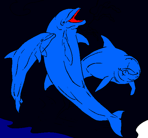 Dibujo Delfines jugando pintado por LULU2003