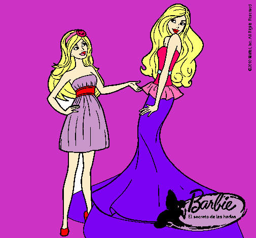 Dibujo Barbie estrena vestido pintado por denisa