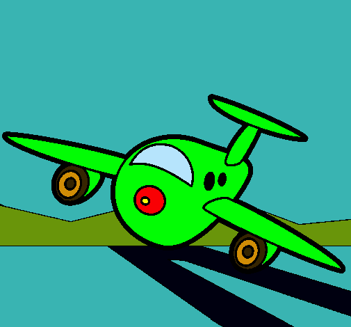 Dibujo Avión aterrizando pintado por Qamilaa29