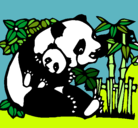 Dibujo Mama panda pintado por harrison