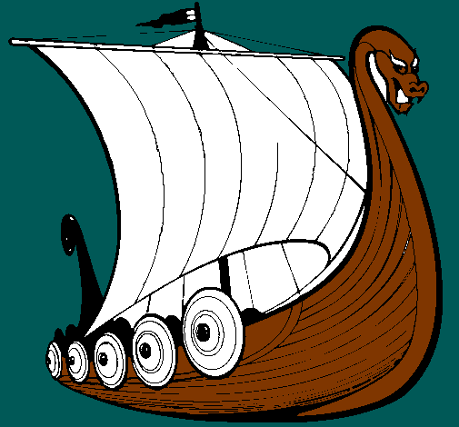 Dibujo Barco vikingo pintado por gatitou