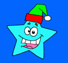 Dibujo estrella de navidad pintado por loana