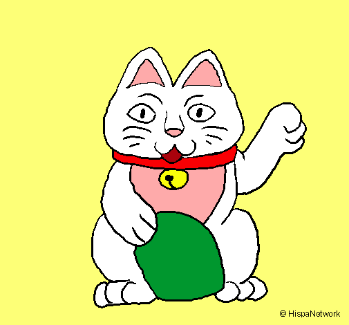 Dibujo Gato de la suerte pintado por stephanny