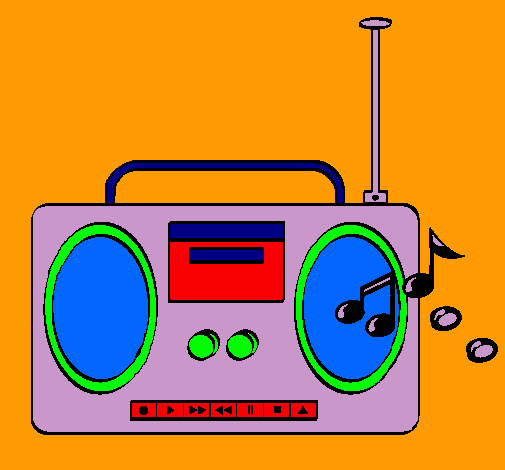 Dibujo Radio cassette 2 pintado por 56florita