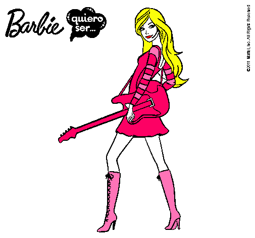 Dibujo Barbie la rockera pintado por denisse69