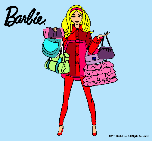 Dibujo Barbie de compras pintado por nayeris