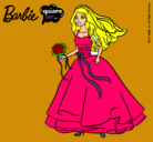 Dibujo Barbie vestida de novia pintado por daan