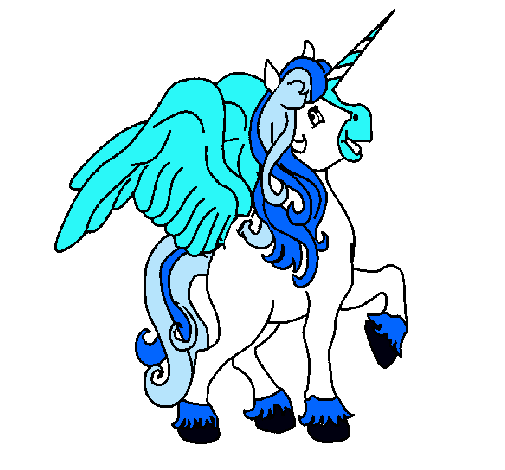Dibujo Unicornio con alas pintado por happyhappy