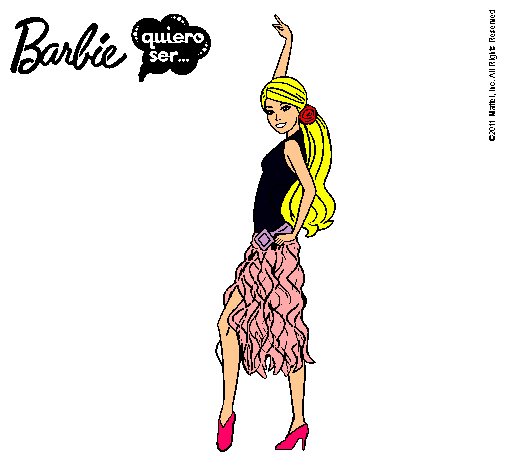 Dibujo Barbie flamenca pintado por dadalume