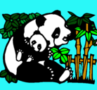 Dibujo Mama panda pintado por jeeeeeeeeeee