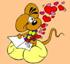 Dibujo Ratón enamorado pintado por Looo