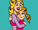 Dibujo Madre e hija abrazadas pintado por Rapunzel