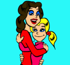 Dibujo Madre e hija abrazadas pintado por polokilopolo