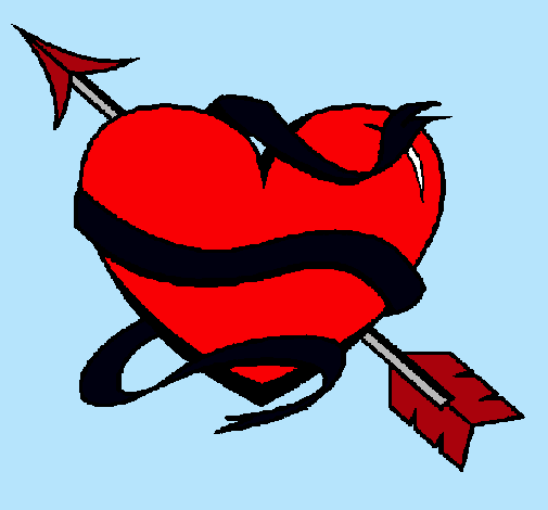 Dibujo Corazón con flecha pintado por camila_jm