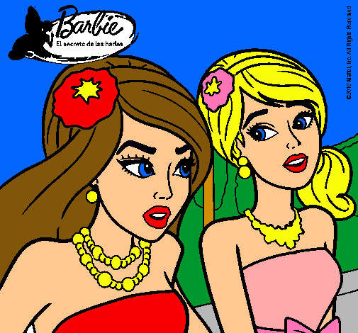 Dibujo Barbie y su amiga pintado por molybella