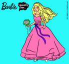 Dibujo Barbie vestida de novia pintado por ameli