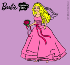 Dibujo Barbie vestida de novia pintado por _Danae_