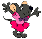 Dibujo Rata con vestido pintado por antoneillys