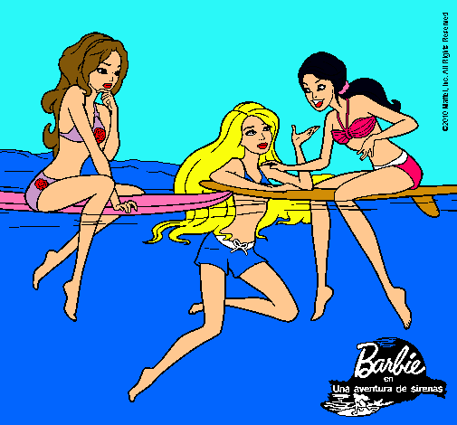 Dibujo Barbie y sus amigas pintado por molybella